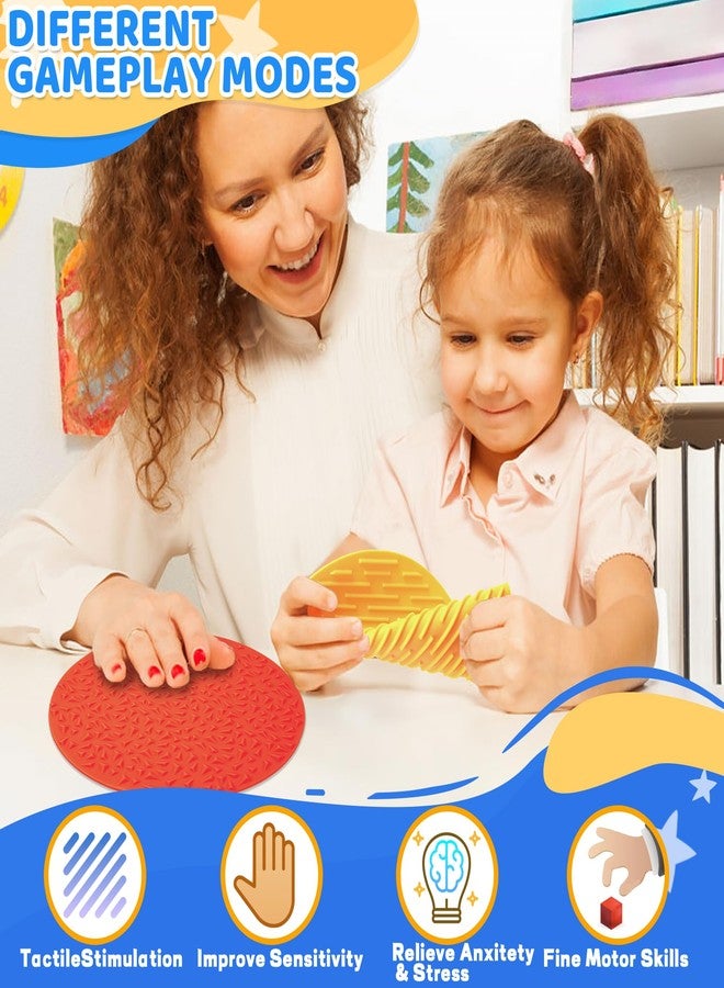 CHESLICR 4PC Sensory Wall Fidget Toys for Toddler Baby 1-3 Classroom Must Have Sensory Mats for Kid Autism ADHD Quiet Silicone Tactile Pad Desk Toys Calm Down Item Mini Floor Tiles Fidget Autistic Special Need - Image 5